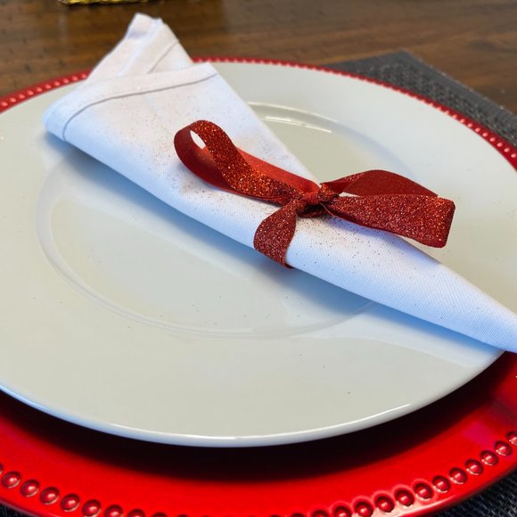 4 Pack | White Reusable Eco Friendly Hotel Cloth Napkins - Picture 3 of 5